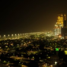 A nightscape, taken from the balcony of my apartment in Abu Dhabi. The streetlights provide a lead-in to the lit-up buildings on the right, providing depth which the dark conditions would otherwise obscure.